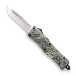 Cobratech Knives SWDCTK-1STNS Woodland double action OTF knife. Tanto, non-serrated. Small