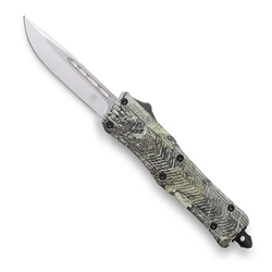 Cobratech Knives SWDCTK-1SDNS Woodland double action OTF knife. Drop Point. Small